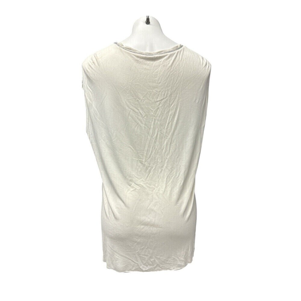 Elie Tahari Fringe White Short Sleeve Tee XS - Picture 2 of 6